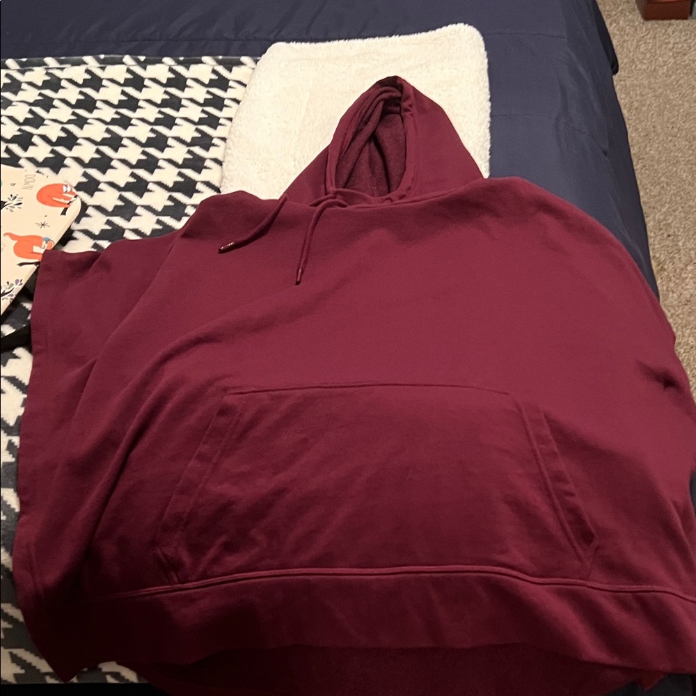 Women’s Burgundy Hoodie Cape-like Sweater